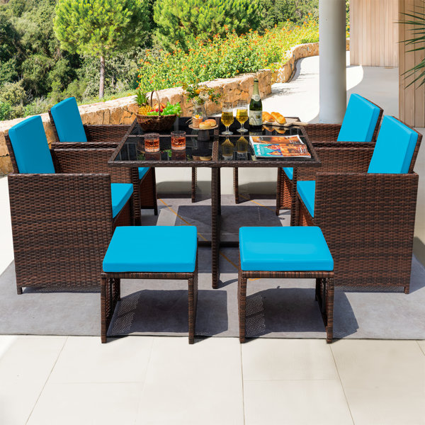 Space saving outdoor online dining set